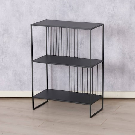 Metalowa półka stojąca Cindy, czarna, 75 x 28 cm
