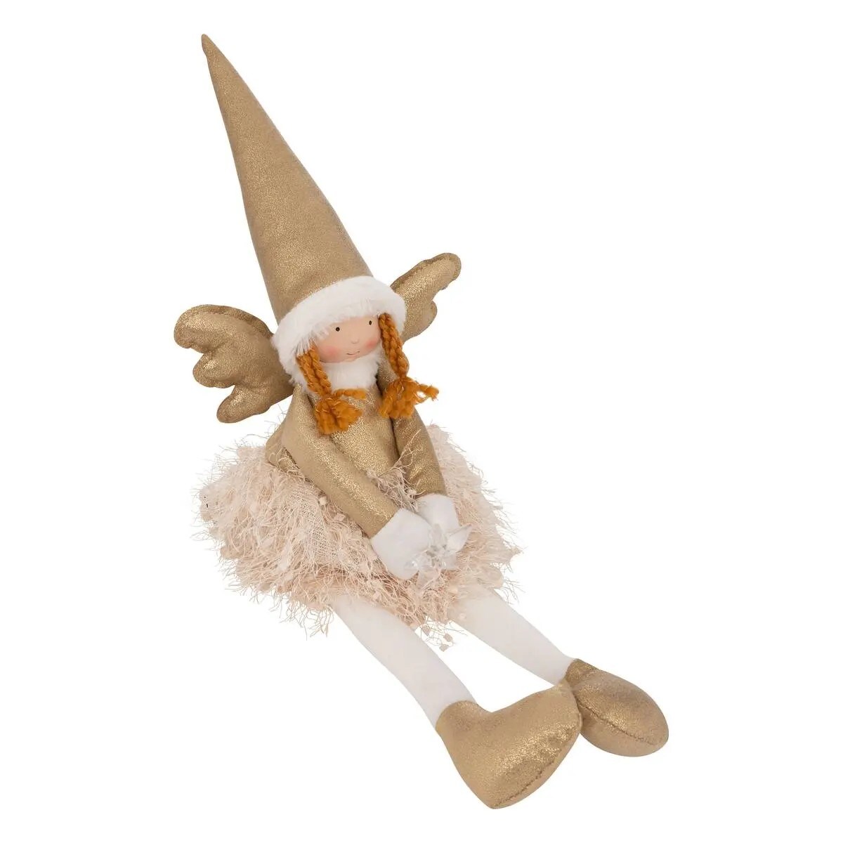 Figurka materiałowa Aniołek złoty 48 cm