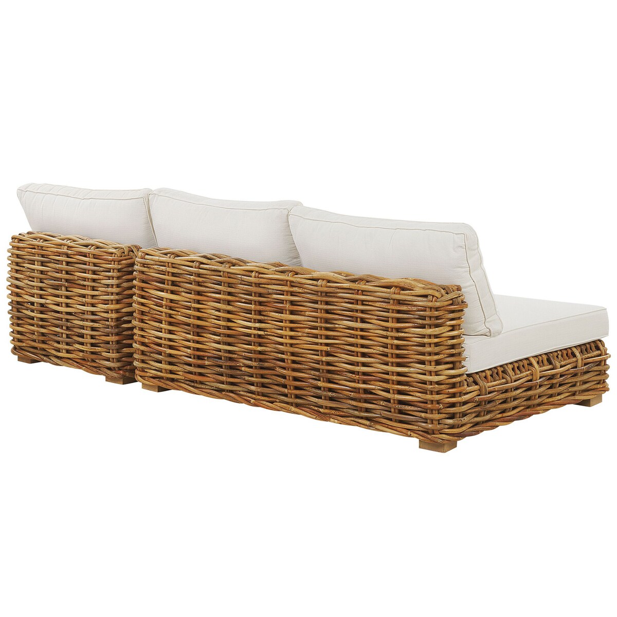 Zestaw ogrodowy ze stolikiem dla 4 osób VARALLO Prawostronny Naturalny Rattan Modułowy