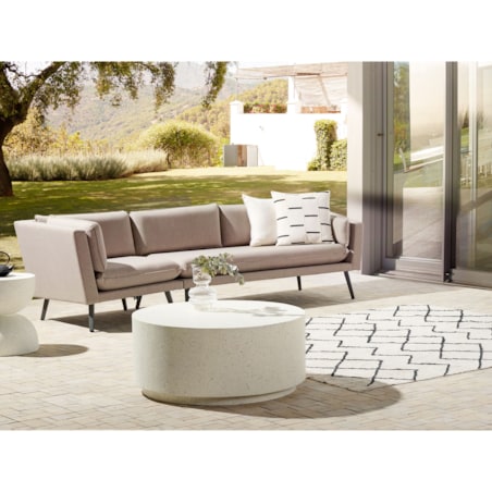 Sofa ogrodowa dla 3 osób LORETELLO Lewostronny Beżowy