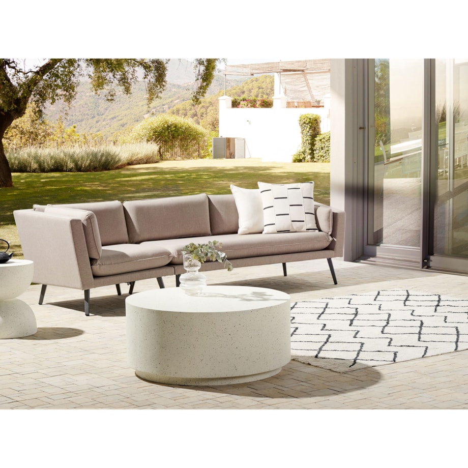 Sofa ogrodowa dla 3 osób LORETELLO Lewostronny Beżowy