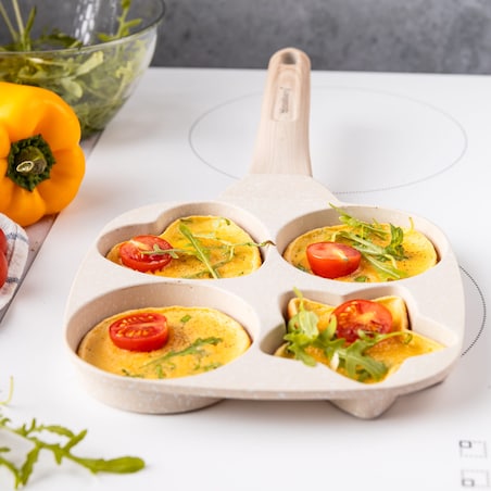 Patelnia marmurkowa 4 w 1 do naleśników jajek placków pancake 18cm BEŻOWA KLAUSBERG