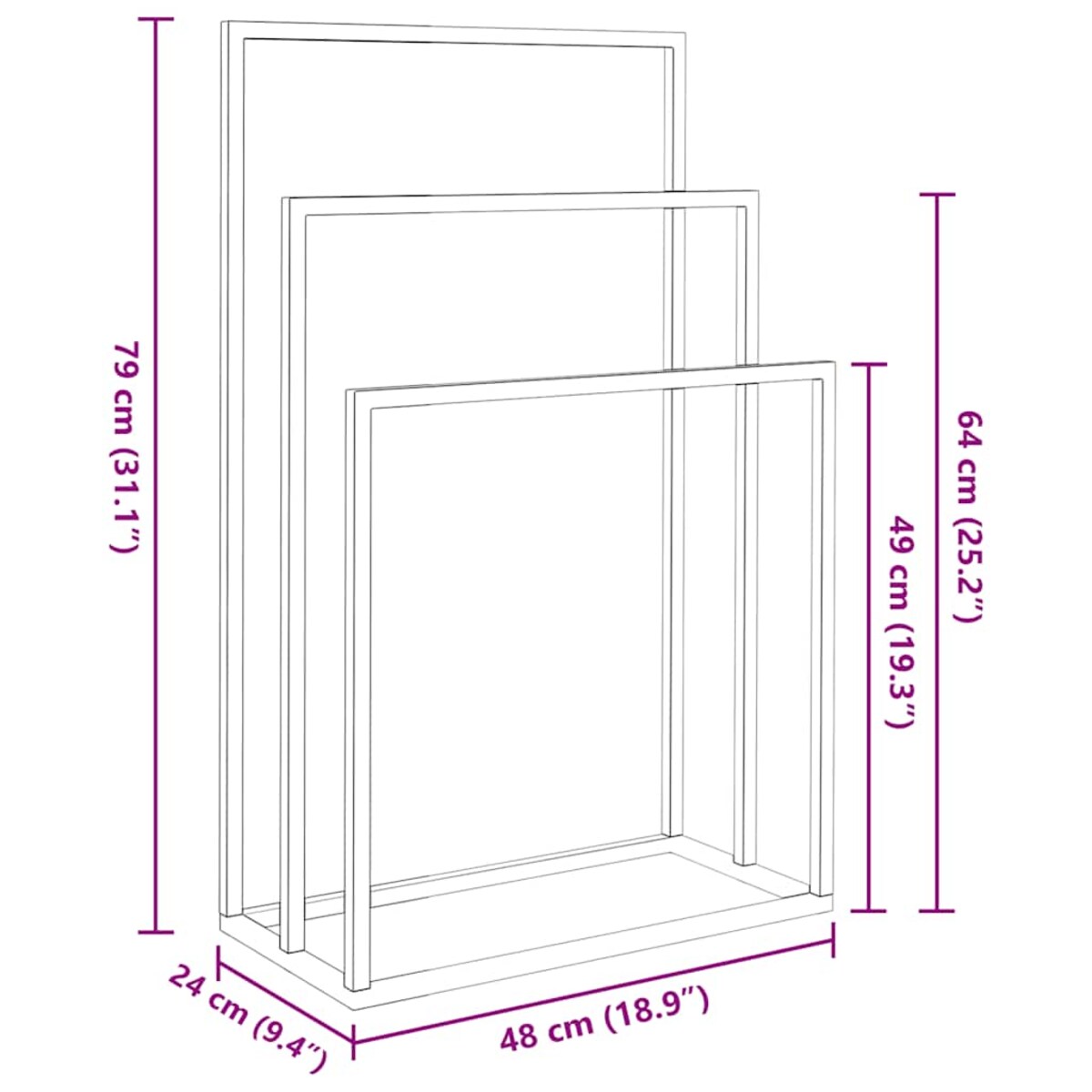 vidaXL Wolnostojący wieszak na ręczniki, złoty, 48x24x79 cm, żelazny