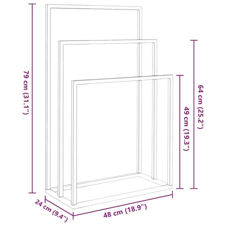vidaXL Wolnostojący wieszak na ręczniki, złoty, 48x24x79 cm, żelazny