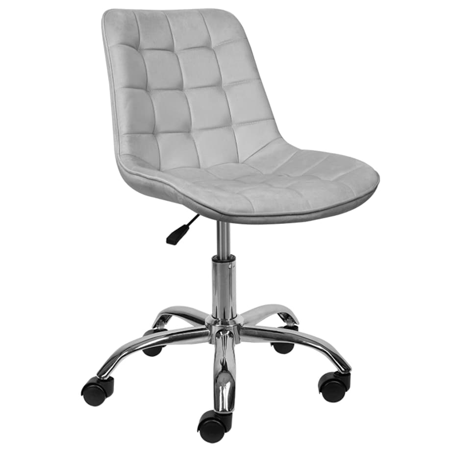 Fotel biurowy krzesło obrotowe regulowane welurowe szare
