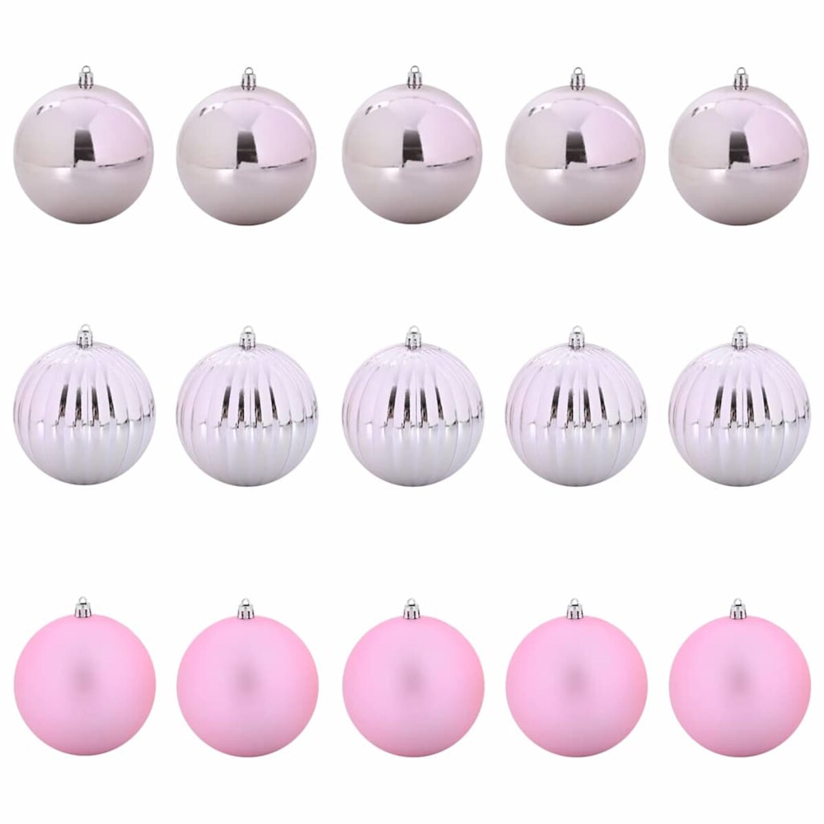 vidaXL Zestaw Bombek Choinkowych 15 pcs Różowy