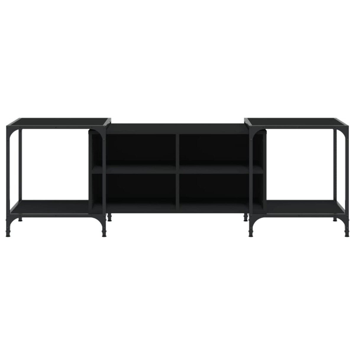 vidaXL Szafka pod TV, czarna, 153x37x50 cm, materiał drewnopochodny