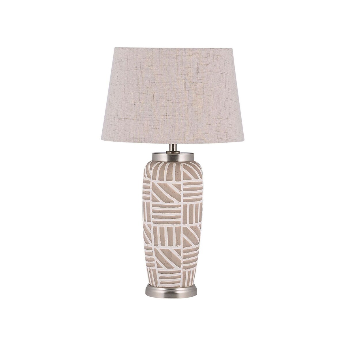 Lampa stołowa ceramiczna beżowa TRAISEN