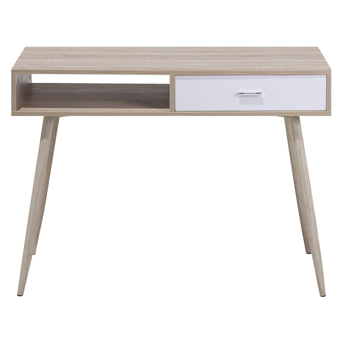 Biurko z szufladą i półką 100 x 48 cm jasne drewno DEORA