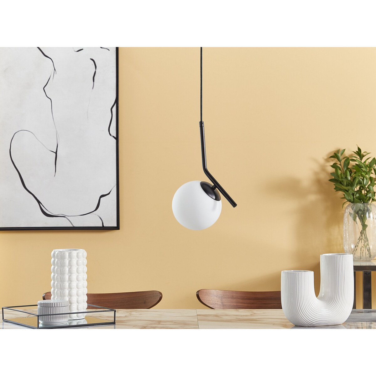 Lampa wisząca szklana czarna WAPITI