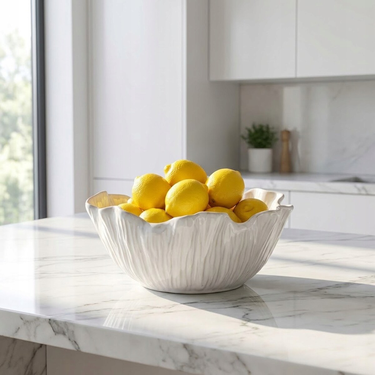 PATERA NA OWOCE SAŁATKĘ 23cm CERAMICZNA BIAŁA SKANDYNAWSKA MISA MISKA