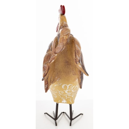 Dekoracja - brązowy kogut 26x10x23 cm TOAN