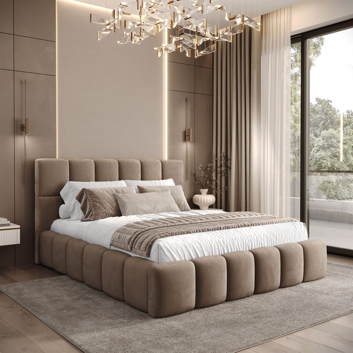 Łóżko tapicerowane VENEZIA, pojemnik na pościel, stelaż 34, 120x200, Royal Velvet 176