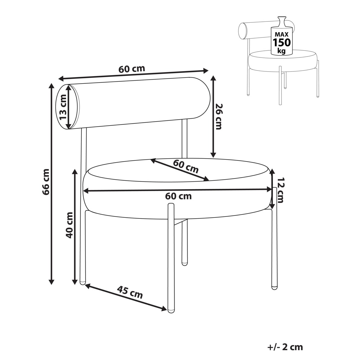Fotel boucle biały ALPHA