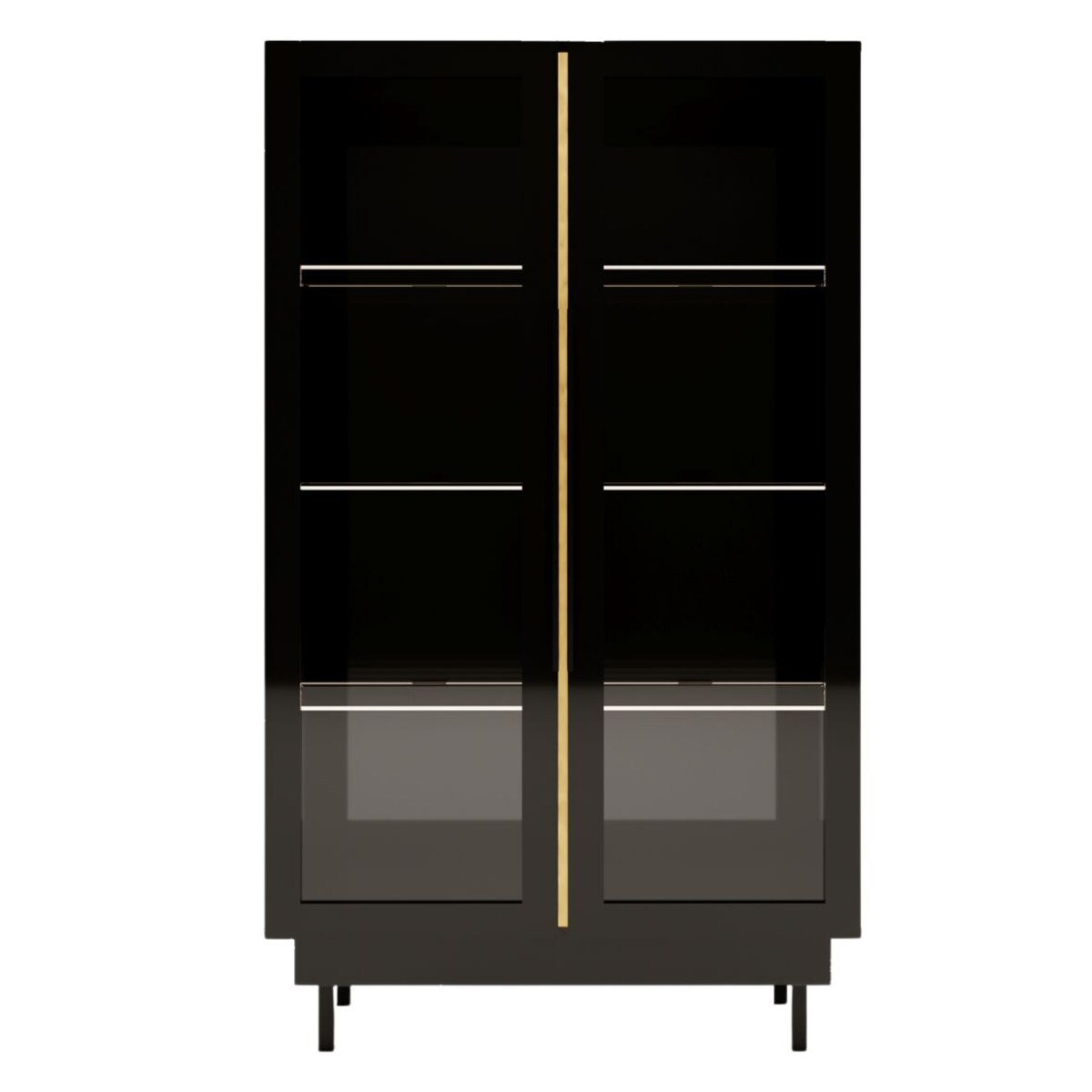Elegancka czarna witryna Dancan ARTEMISA ze złotymi dodatkami