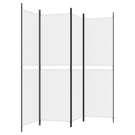 vidaXL Parawan 4-panelowy, biały, 200 x 180 cm, tkanina