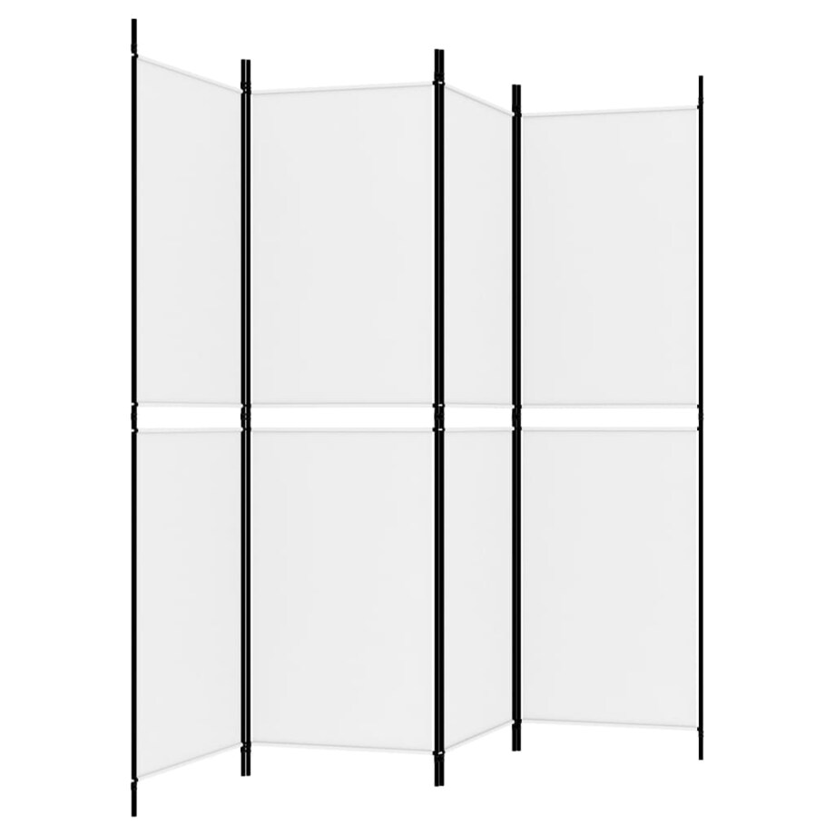 vidaXL Parawan 4-panelowy, biały, 200 x 180 cm, tkanina