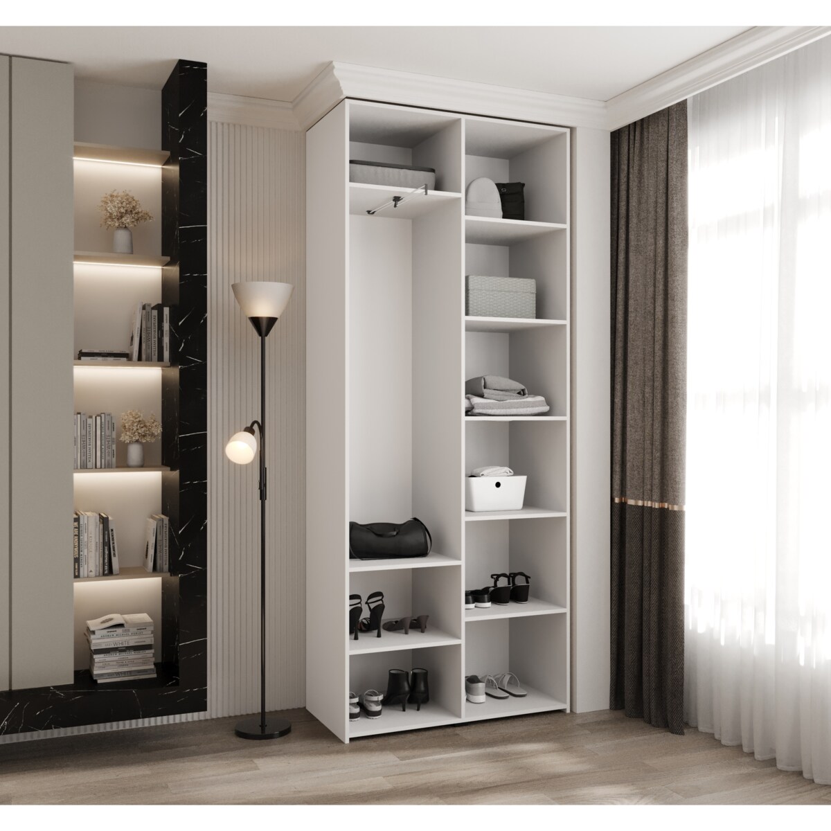 Szafa dwudrzwiowa Como 3 100 gł.40 biały+czarny