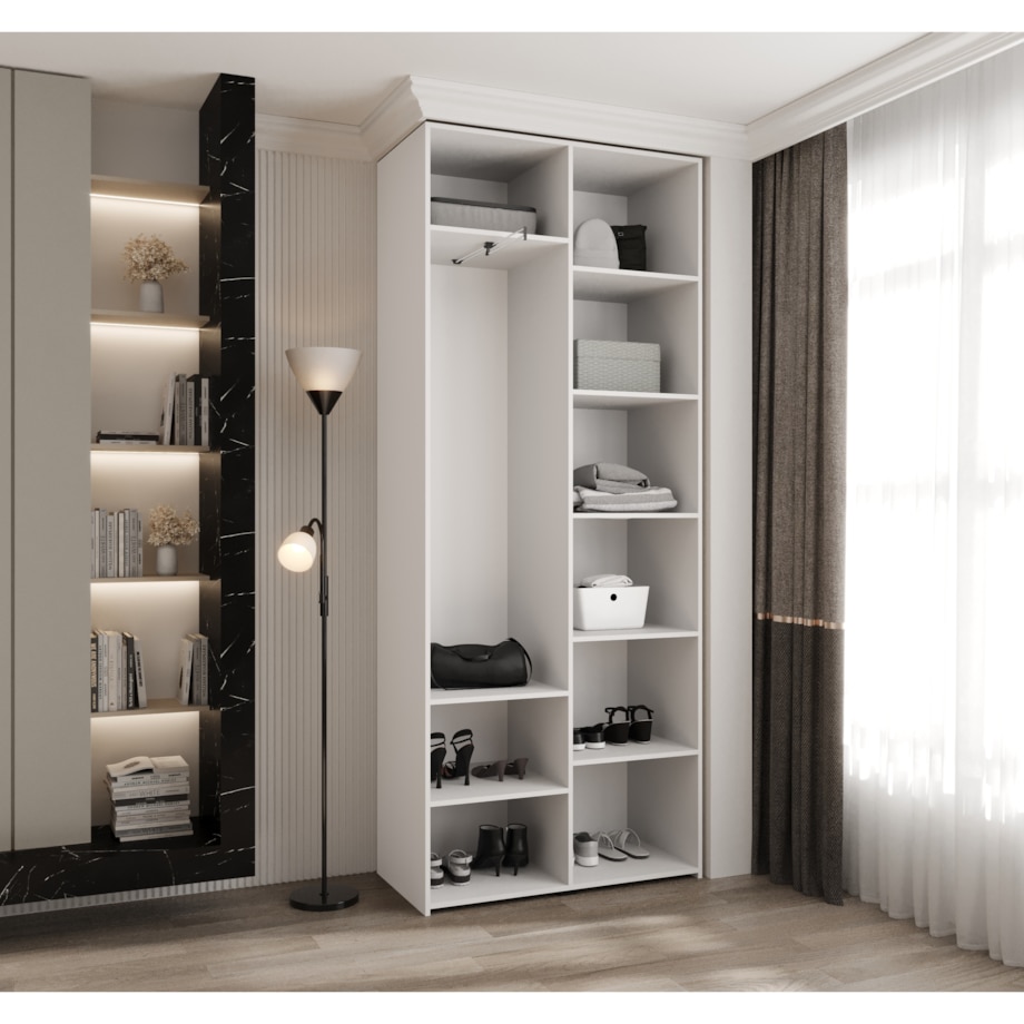 Szafa dwudrzwiowa Como 3 100 gł.40 biały+czarny