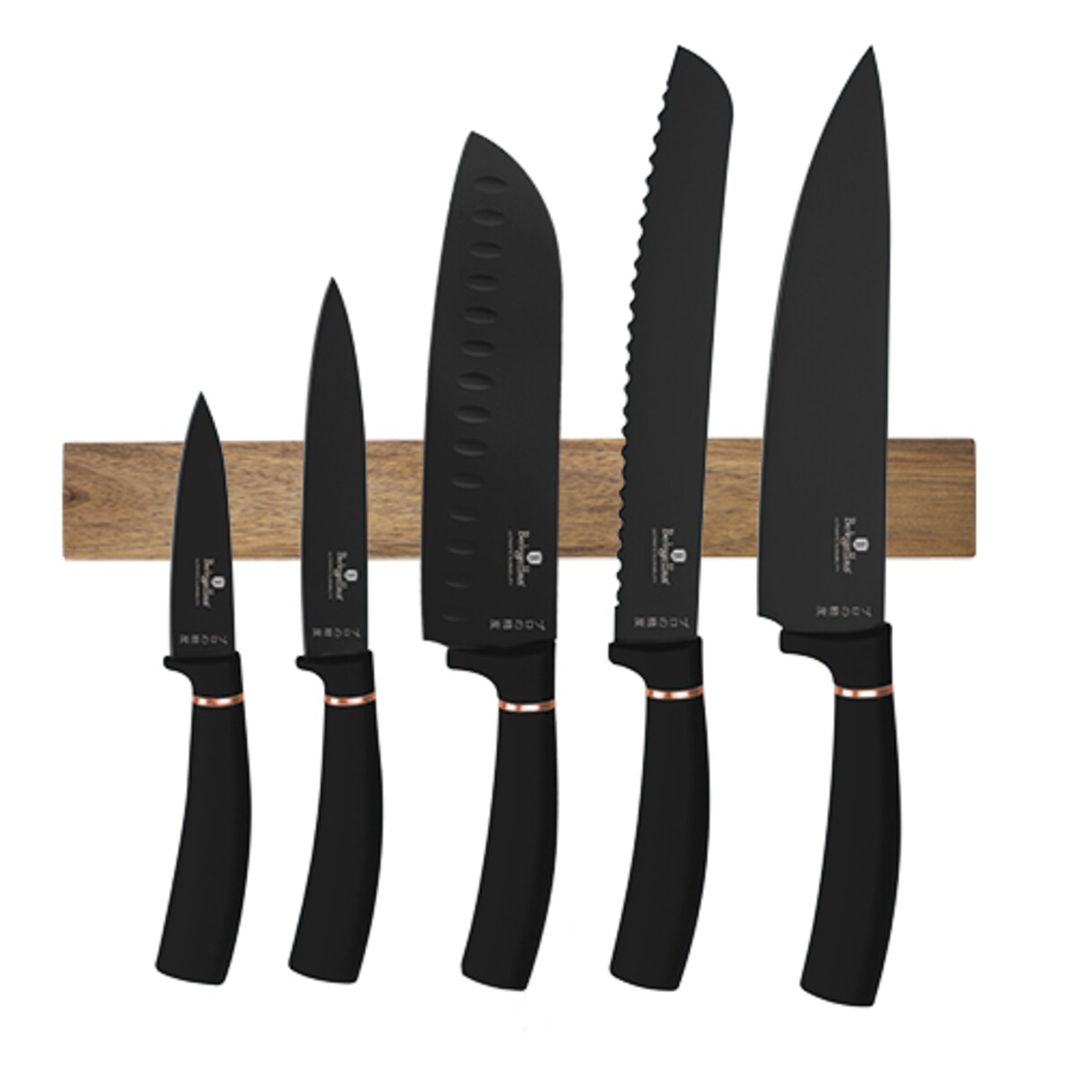 Zestaw 5 noży z listwą magnetyczną Black Rose BerlingerHaus BH-2884