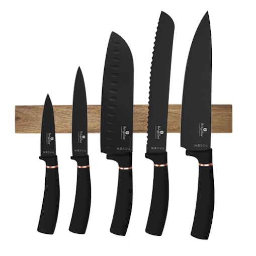 Zestaw 5 noży z listwą magnetyczną Black Rose BerlingerHaus BH-2884