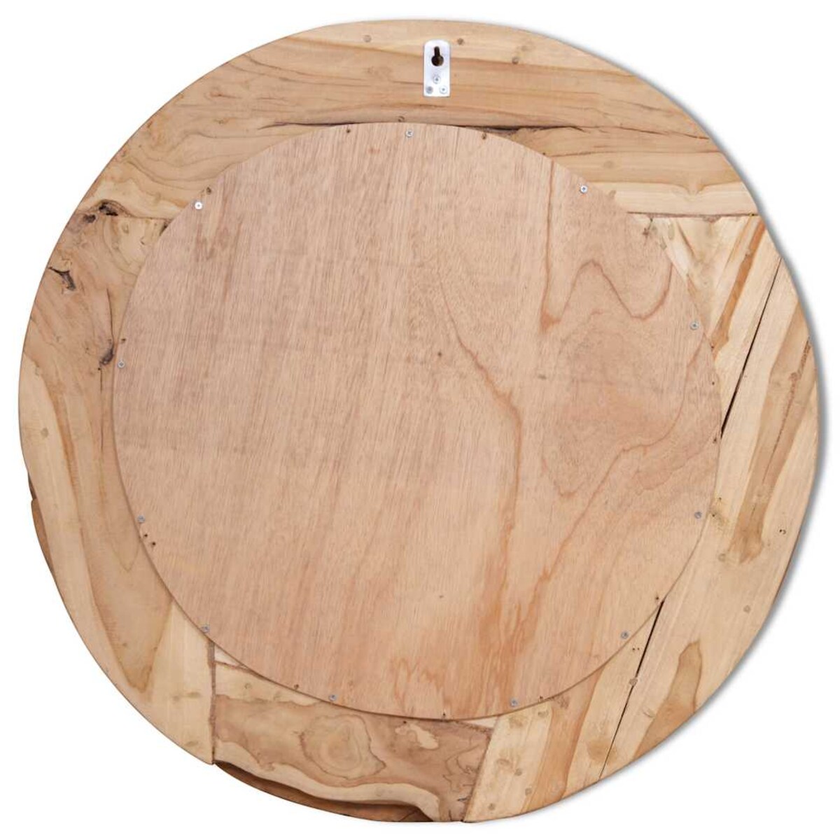 vidaXL Lustro dekoracyjne, drewno tekowe, 80 cm, okrągłe