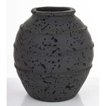 Wazon ceramiczny 24x19x19 cm ABARREL-2 czarny small