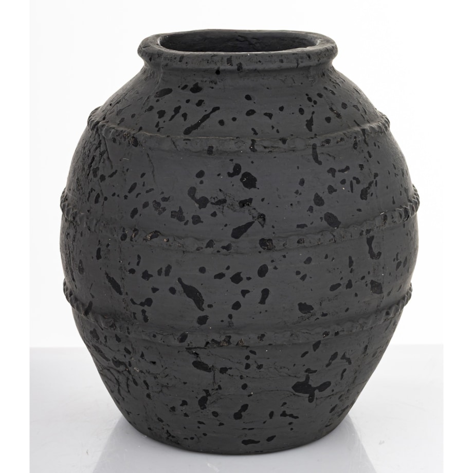Wazon ceramiczny 24x19x19 cm ABARREL-2 czarny small