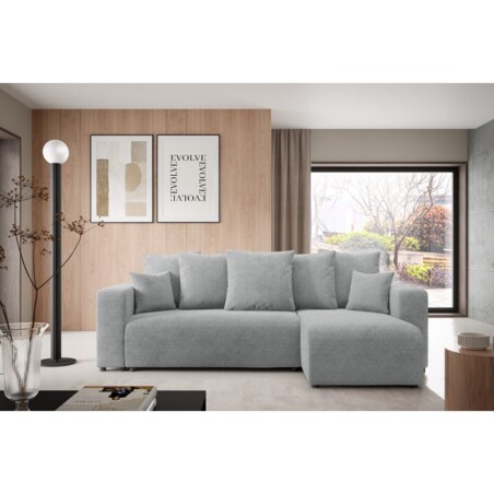 Narożnik EVORA L z pojemnikiem tkanina miękki plusz Kolor: Onega 08