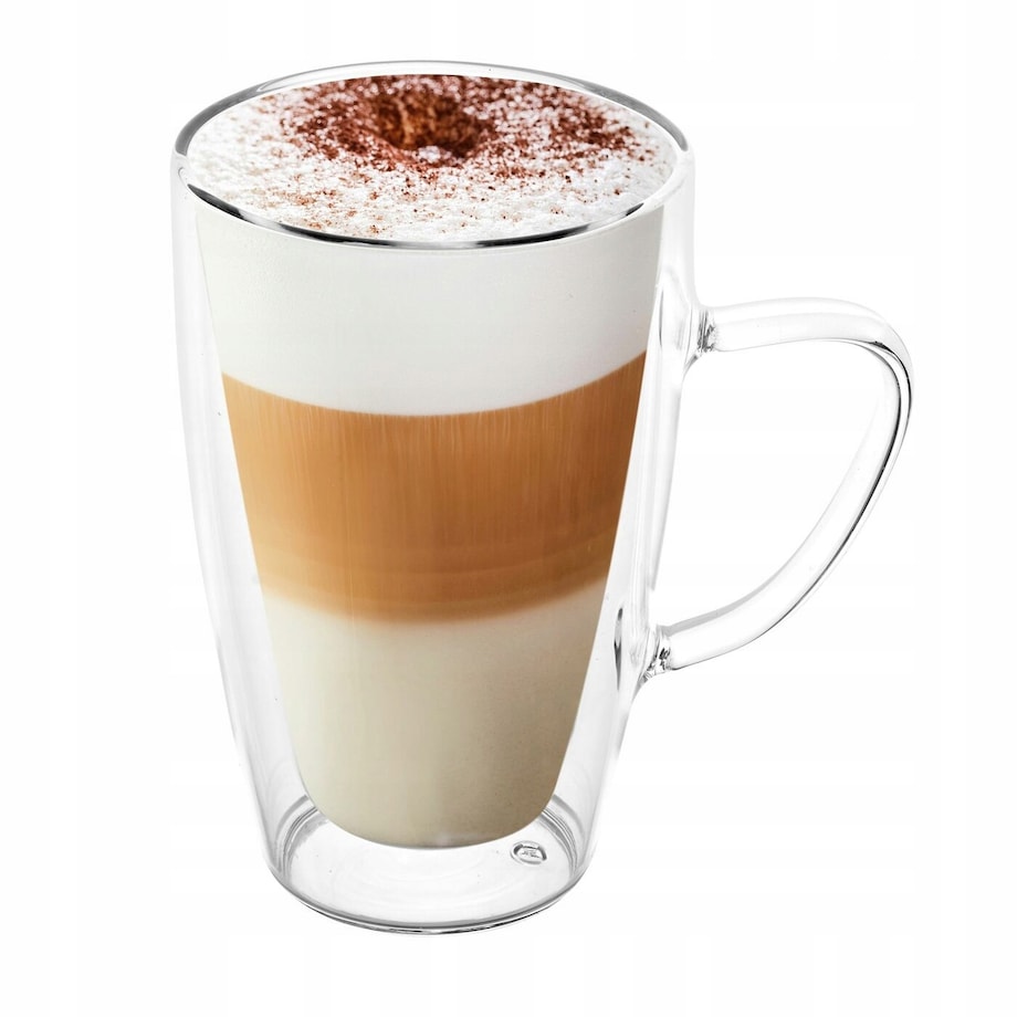 KUBEK SZKLANKA 2 x 280 ml PODWÓJNA ŚCIANKA termiczne szkło na kawę herbatę