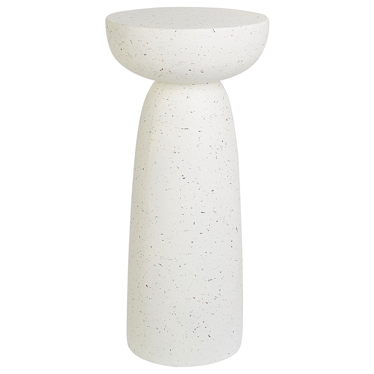 Stolik pomocniczy CADINI 33 cm 33 cm Efekt lastryko Białe lastryko