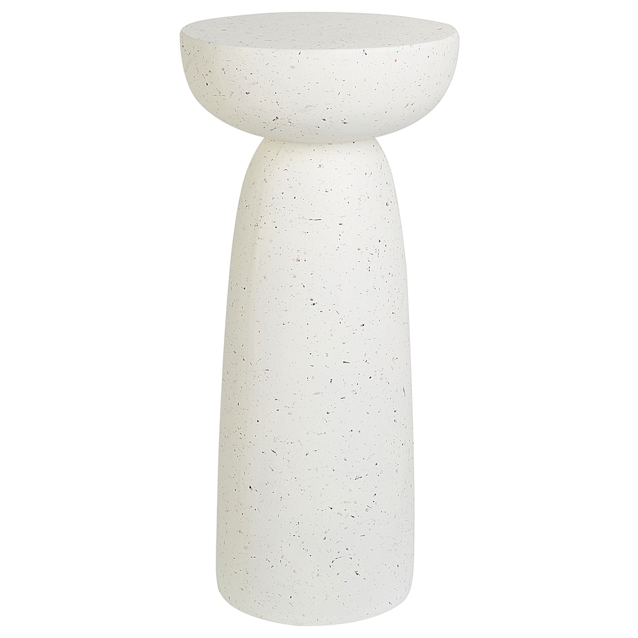 Stolik pomocniczy CADINI 33 cm 33 cm Efekt lastryko Białe lastryko