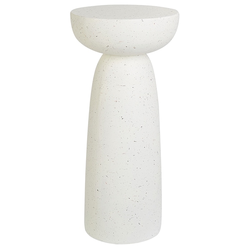 Stolik pomocniczy CADINI 33 cm 33 cm Efekt lastryko Białe lastryko