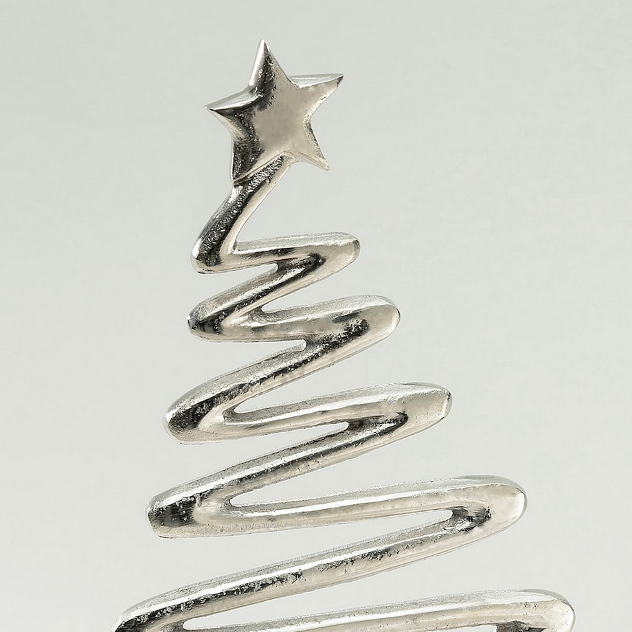 Dekoracja stojąca Silver Tree I 17x11x31 cm boże narodzenie, święta, świąteczne, srebrny, 17x11x31 cm