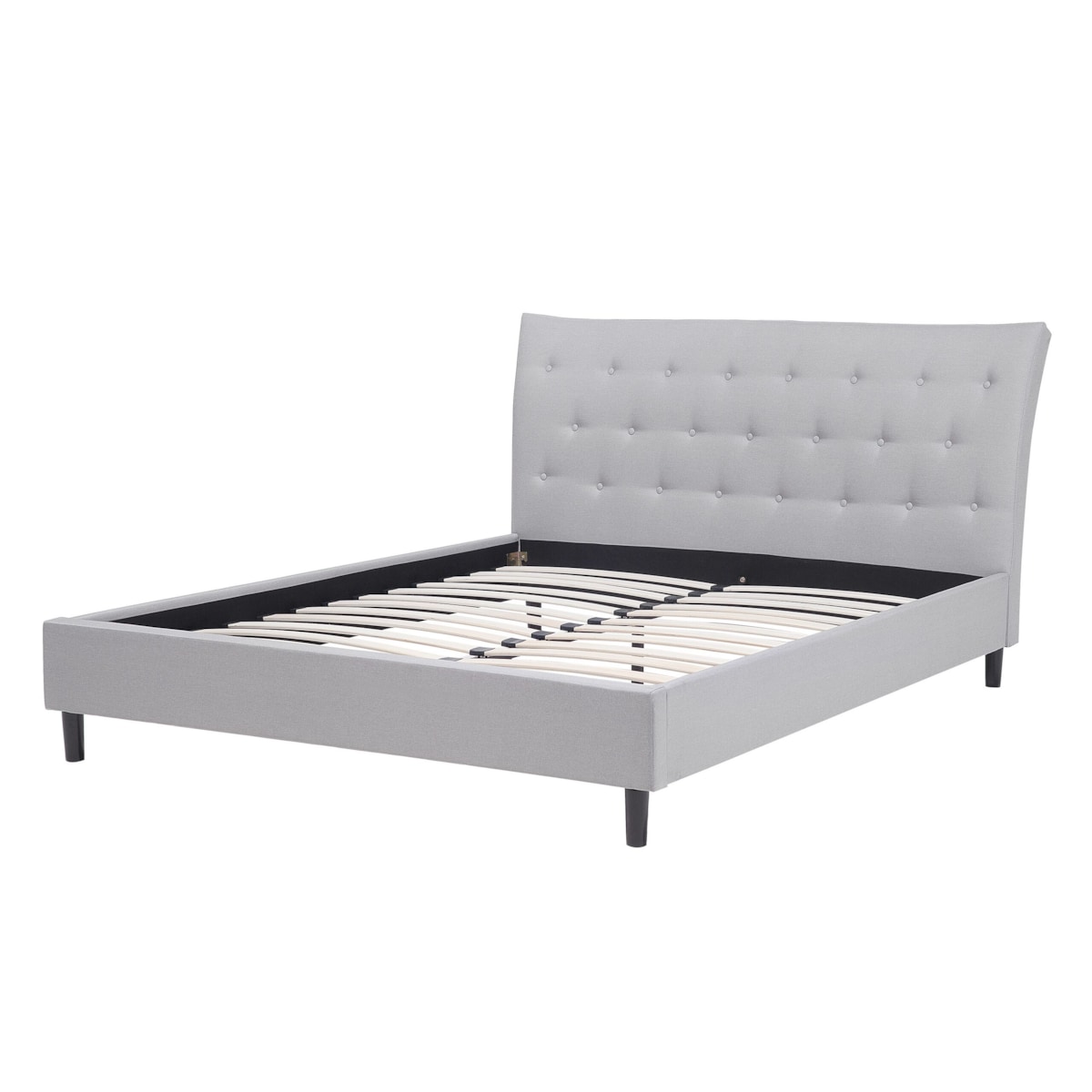 Łóżko tapicerowane 140 x 200 cm jasnoszare SAVERNE