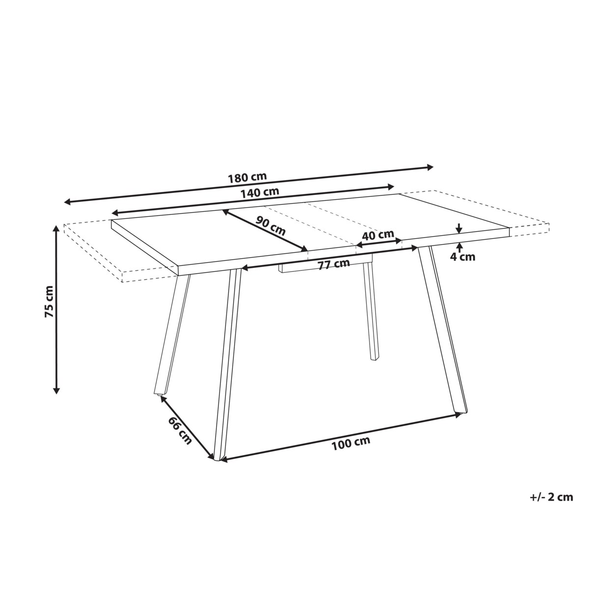 Stół do jadalni rozkładany HARLOW Brązowy 140/180 cm 90 cm