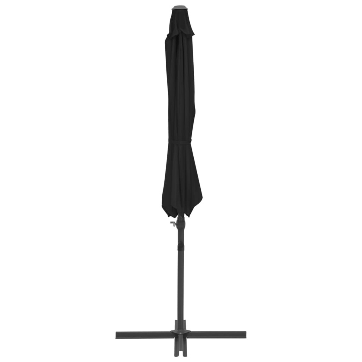 vidaXL Parasol wiszący ze stalowym słupkiem, 300 cm, czarny
