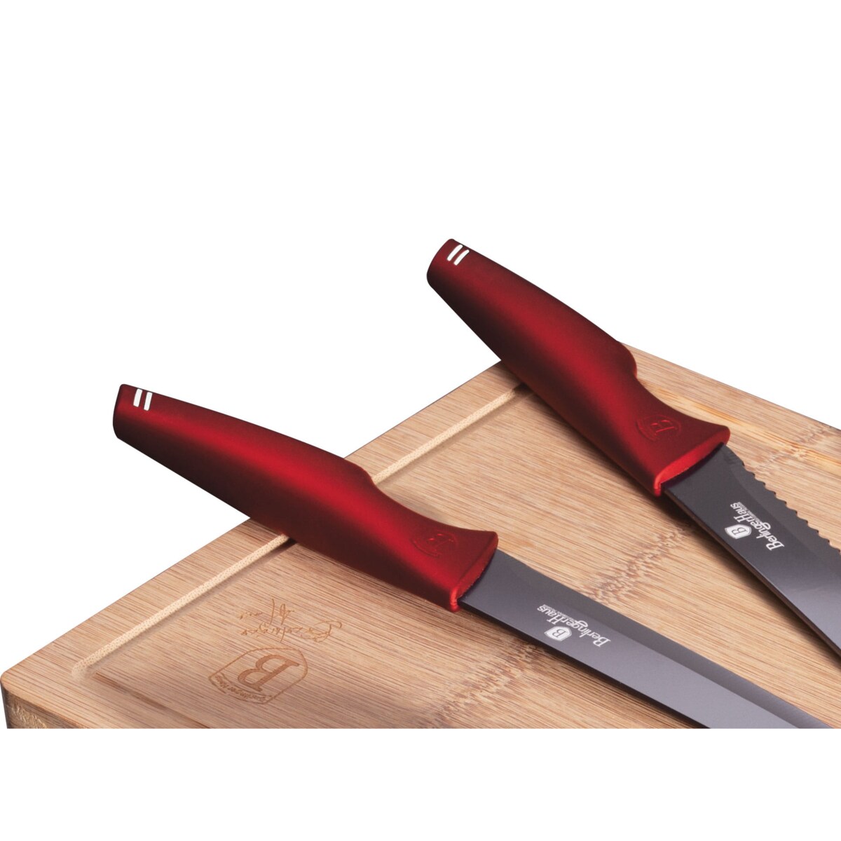 Zestaw noży z deską do krojenia 6 elementów BERLINGER HAUS Burgundy Line