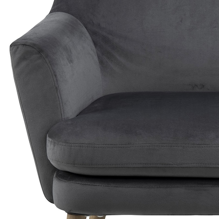 Fotel Chisa VIC Dark Grey tapicerowany