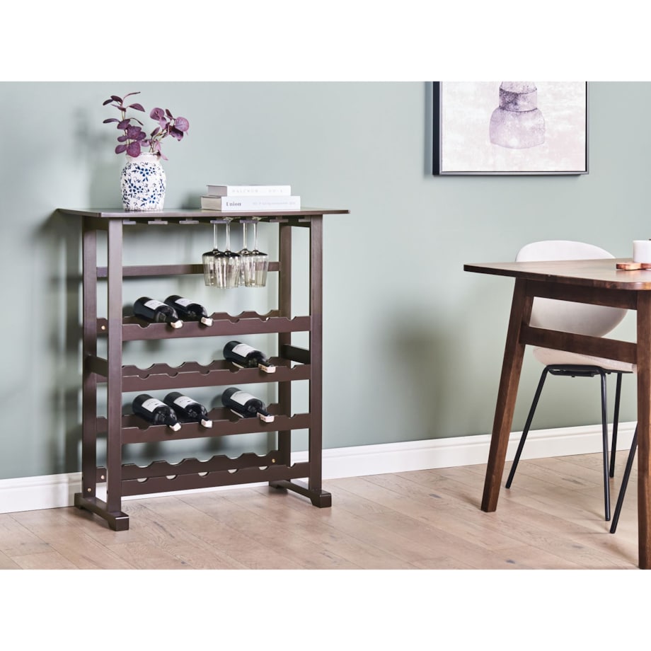 Stojak na wino ROWLEY 91 cm Ciemnobrązowy