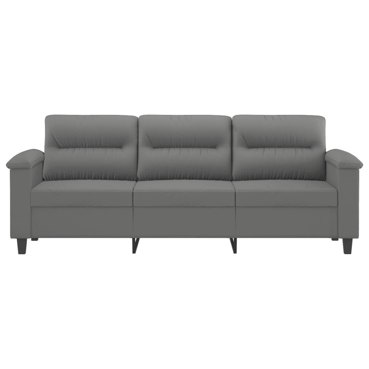 vidaXL 3-osobowa sofa, ciemnoszary, 180 cm, tapicerowana mikrofibrą