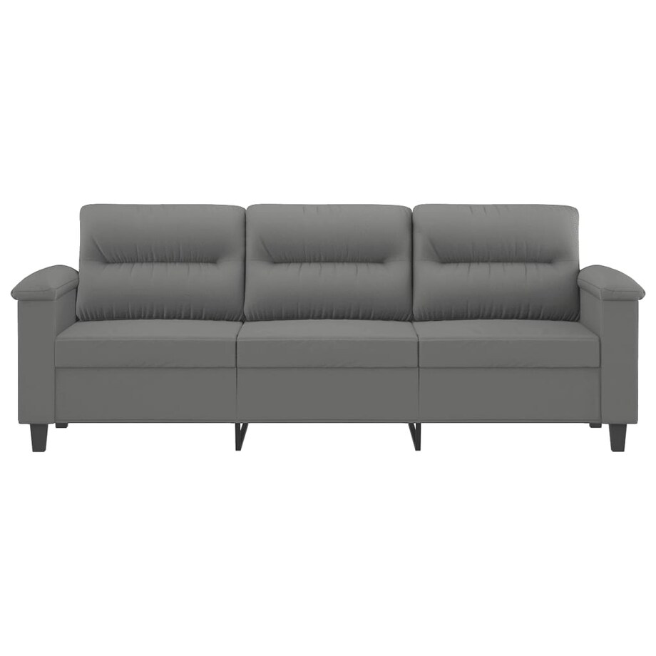 vidaXL 3-osobowa sofa, ciemnoszary, 180 cm, tapicerowana mikrofibrą