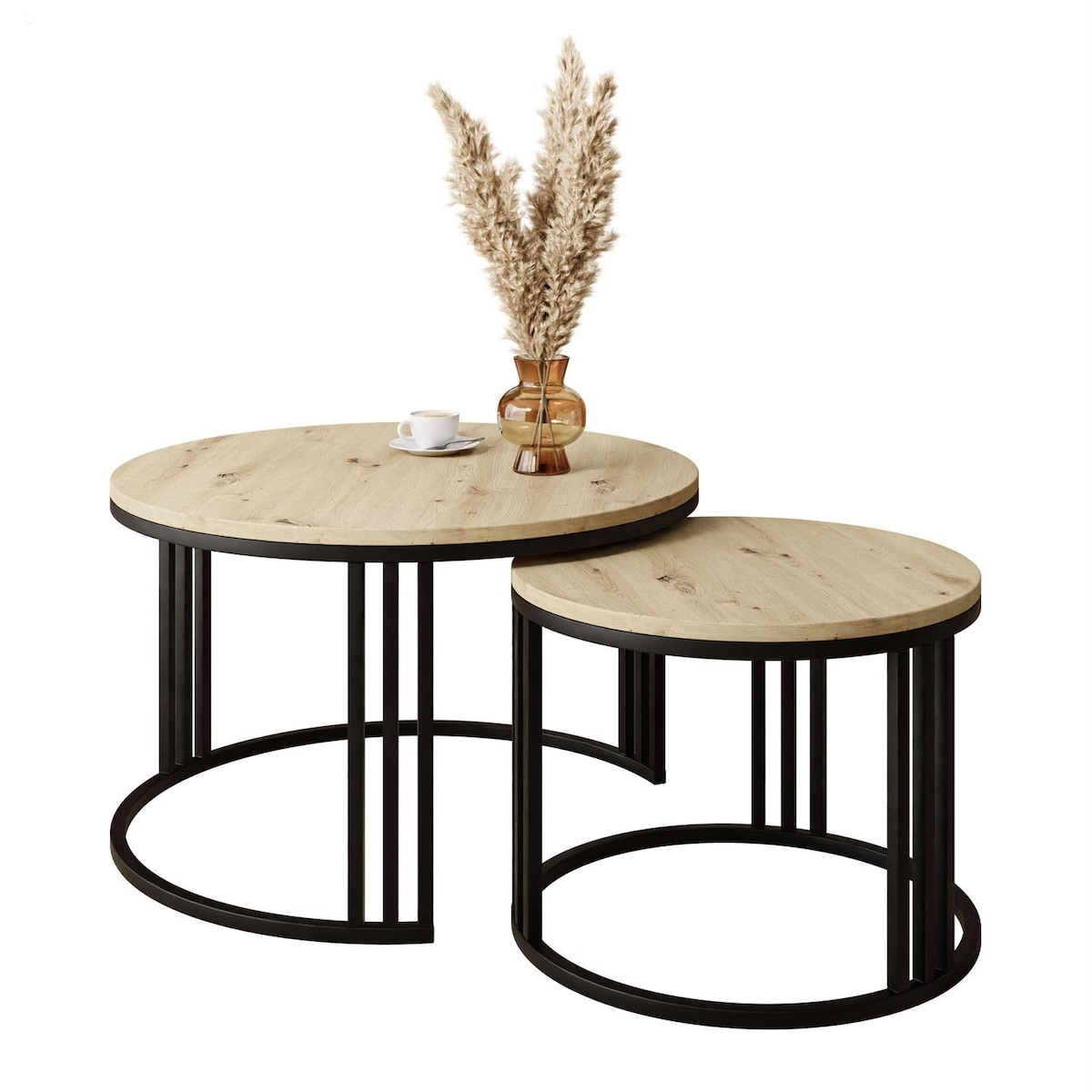 Stolik kawowy LORI 2w1 czarny dąb artisan