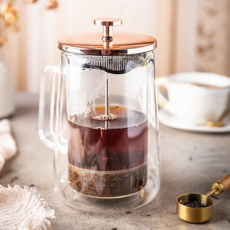 Zaparzacz do kawy herbaty 0.60L French Press różowe złoto KLAUSBERG