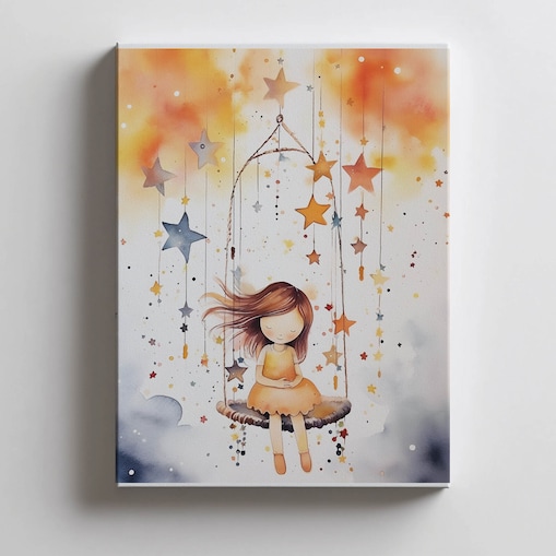 Karuzela Gwiazd, 40x50 cm, bez ramy, płótno premium na blejtramie