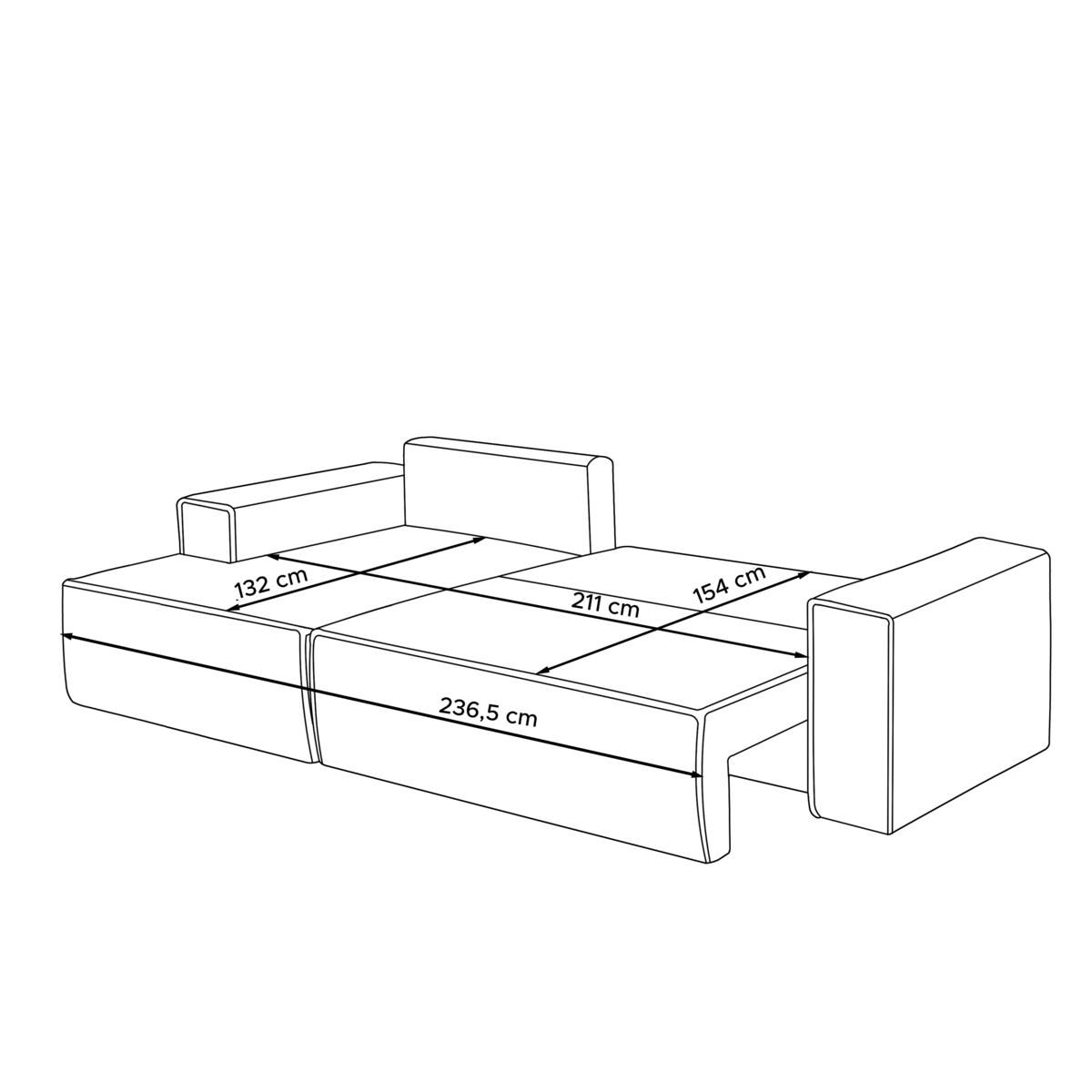 KONSIMO NAPI Narożnik lewy, kolor szary