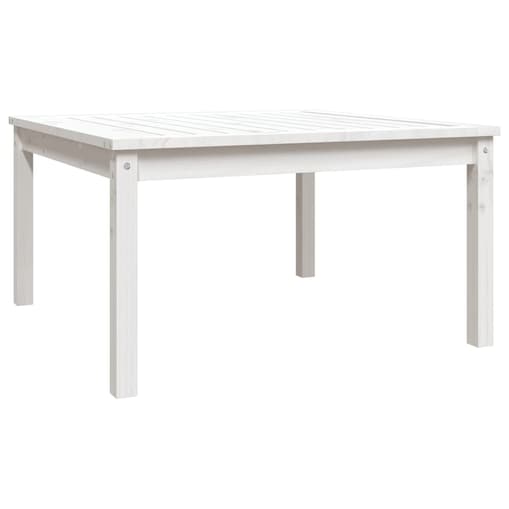 vidaXL Stolik ogrodowy, biały, 82,5x82,5x45 cm, lite drewno sosnowe