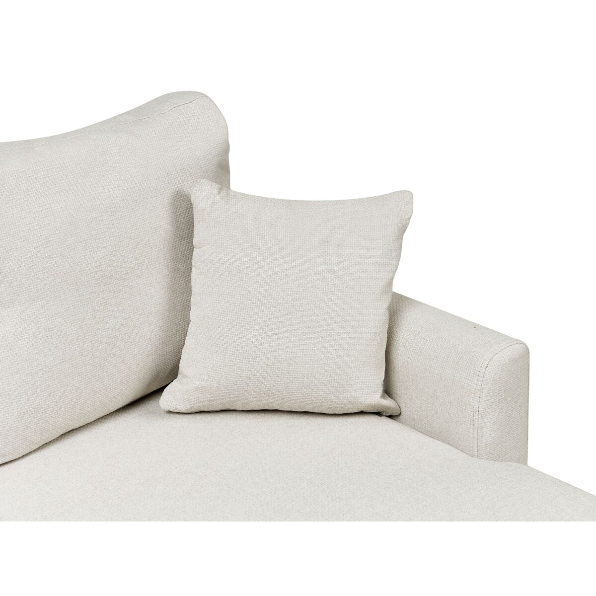 Narożnik rozkładany NASSJO Len syntetyczny Jasnobeżowy dla 3 osób Lewostronny