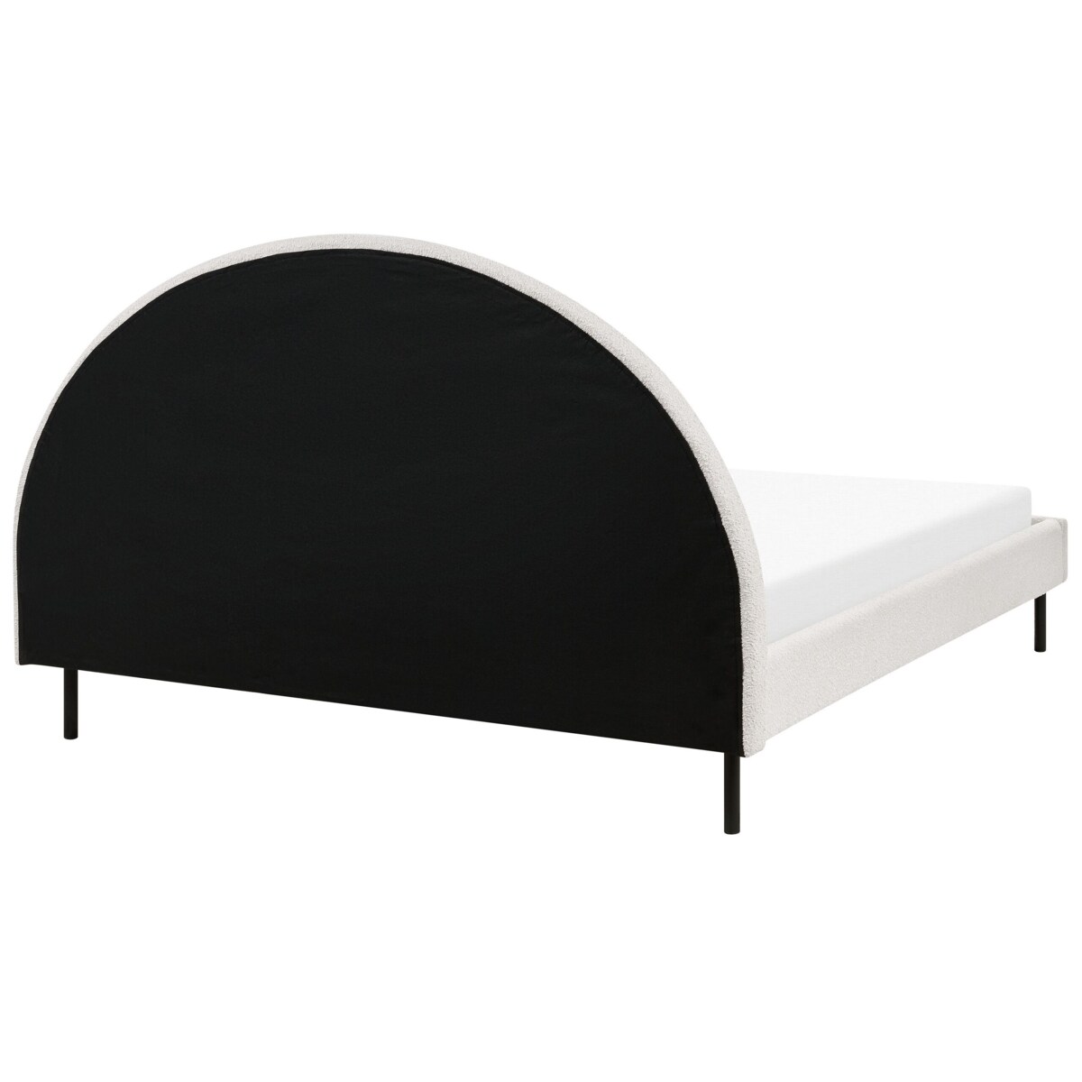 Łóżko boucle 160 x 200 cm białe MARGUT