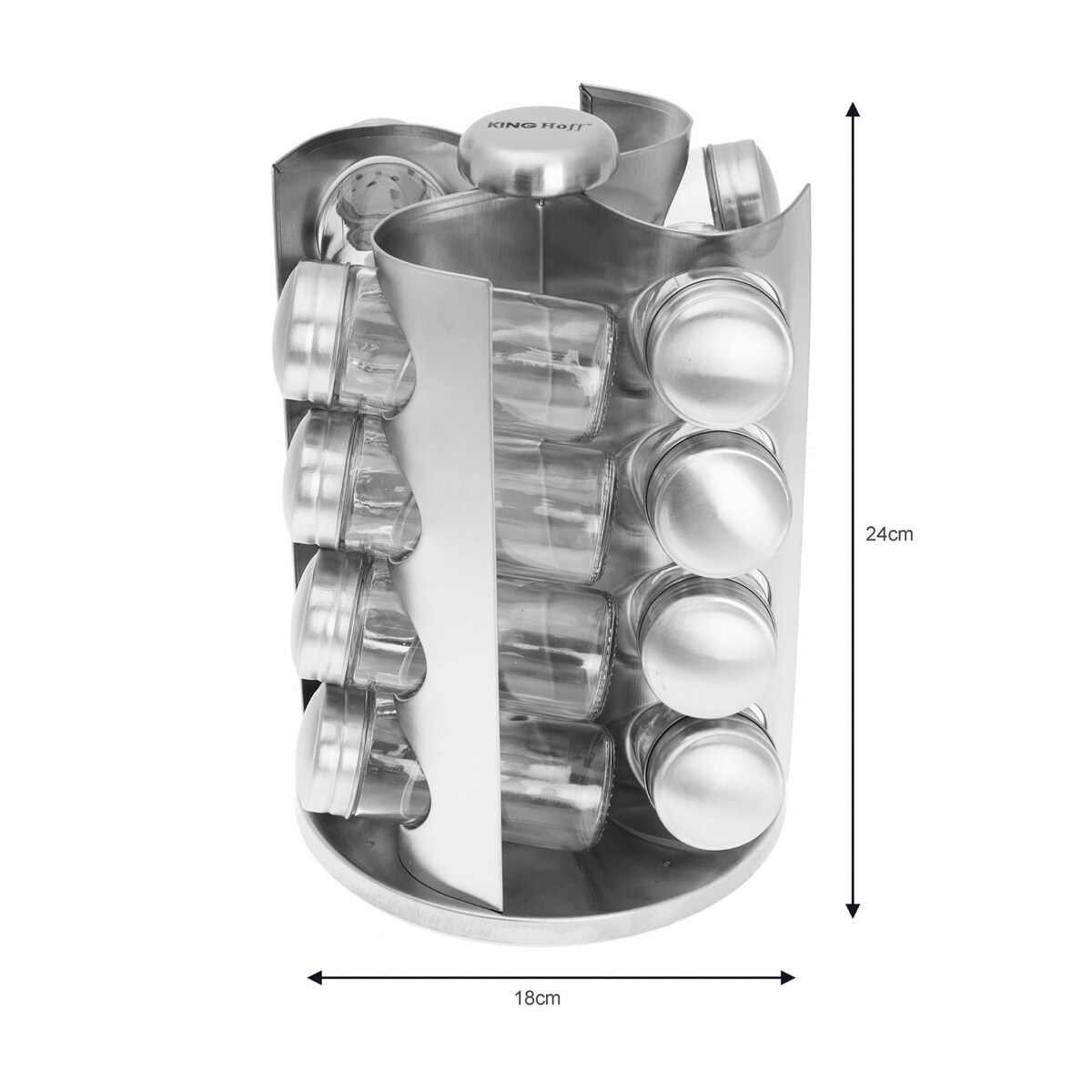 Zestaw pojemników na przyprawy 17 elementów przyprawnik KINGHOFF
